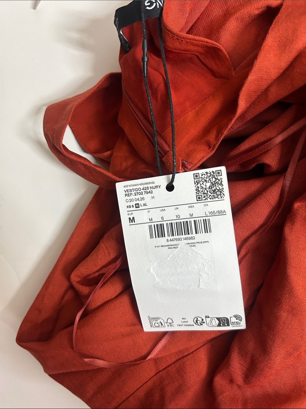 NWT MANGO DRAPED MIDI-DRESS - Picture 6 of 9